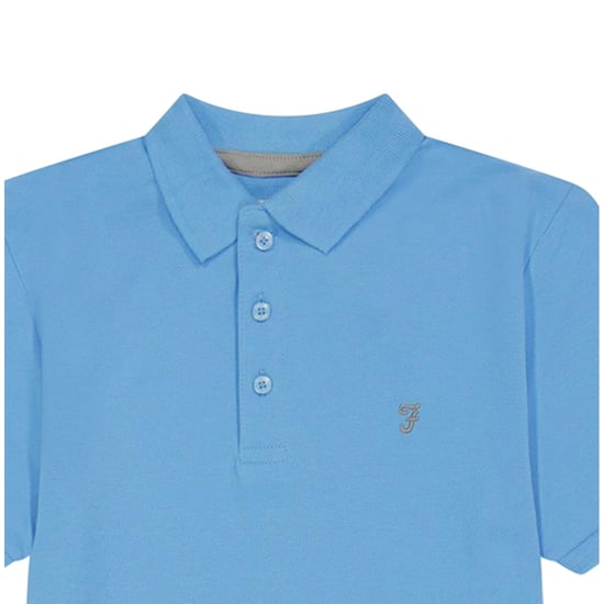 Farah Bugsworth-poloshirt met korte mouwen en borduursel voor jongens (Luchtig Blauw) - Image 3