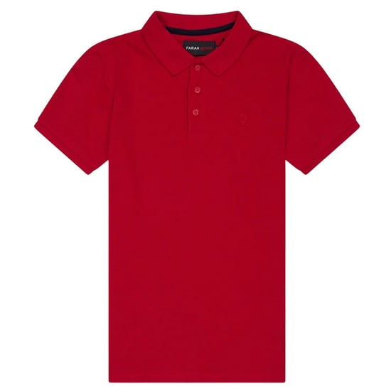 Farah Bugsworth-poloshirt met korte mouwen en borduursel voor jongens (Donkerrood) - Image 1