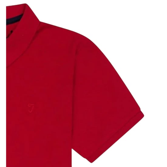 Farah Bugsworth-poloshirt met korte mouwen en borduursel voor jongens (Donkerrood) - Image 4