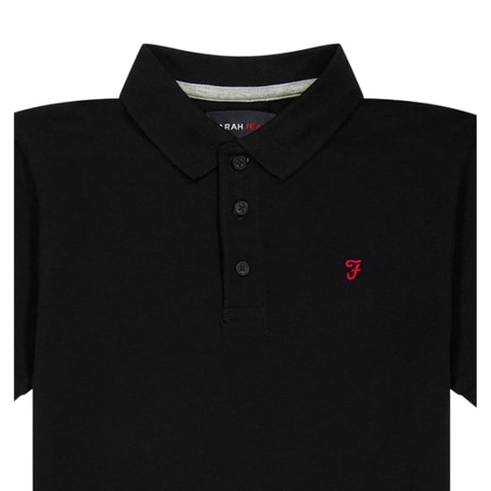 Farah Bugsworth-poloshirt met korte mouwen en borduursel voor jongens (Zwart) - Image 3