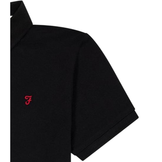 Farah Bugsworth-poloshirt met korte mouwen en borduursel voor jongens (Zwart) - Image 4
