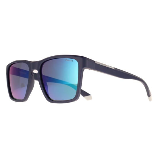 Polaroid Square Mens Matte Blue Grey Grey Green Mirror Polarized PLD 2167/S - Image 2