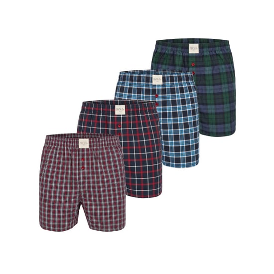 Phil & Co Heren wijde boxershorts mulitpack 4-pack geruit - Image 1