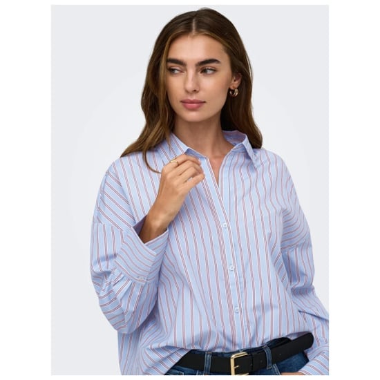 Only Onloregon alva lange mouw reg shirt dusty blue - Image 4