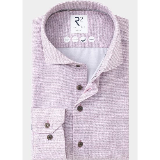 R2 Amsterdam Overhemd extra lange mouw knitted polyester sorona shir 134.wsp.xls.013/084 - Image 1