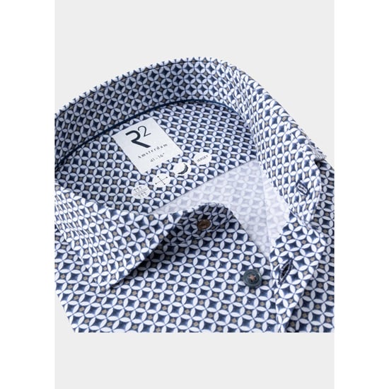 R2 Amsterdam Overhemd extra lange mouw printed single jersey shirt 134.wsp.xls.008/010 - Image 2