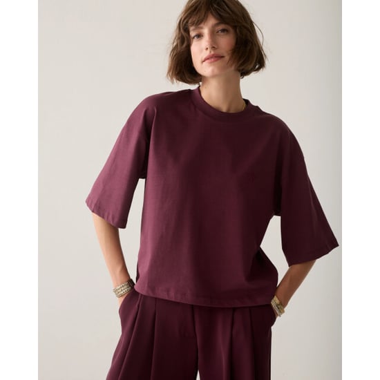 Summum 3s5332-30799 335 tee heavy jersey dark burgundy - Image 1