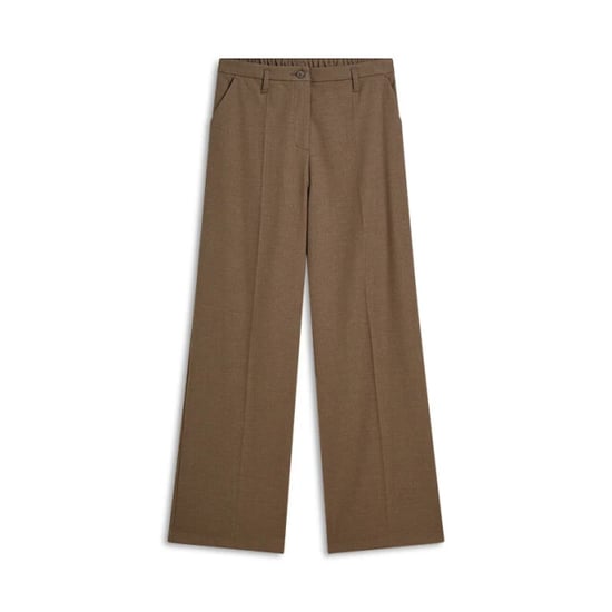 Summum 4s3047-12481 742 trousers wide leg twill melange taupe - Image 3