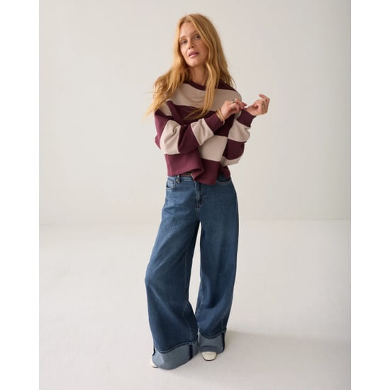 Summum 3s5336-30805 335 big stripe boxy sweatshirt dark burgundy - Image 2