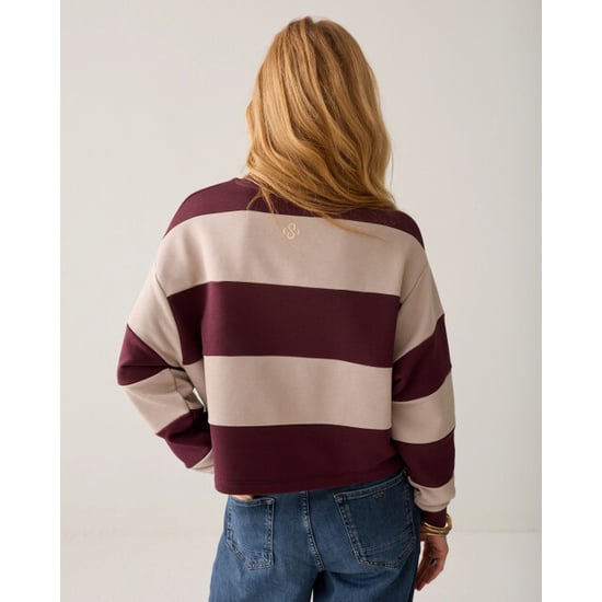 Summum 3s5336-30805 335 big stripe boxy sweatshirt dark burgundy - Image 3