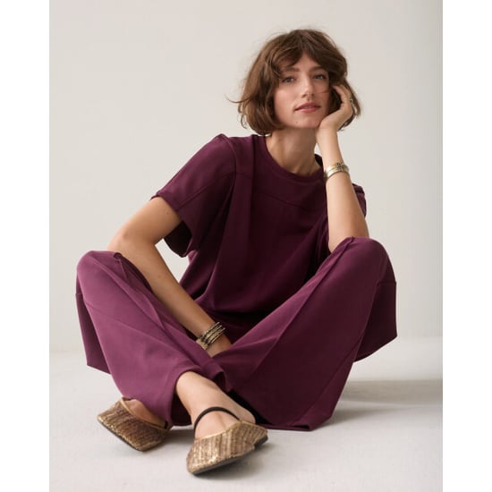 Summum 4s3019-30606 335 wide leg pant soft scuba dark burgundy - Image 4
