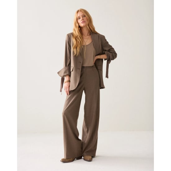 Summum 4s3047-12481 742 trousers wide leg twill melange taupe - Image 6