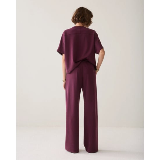 Summum 4s3019-30606 335 wide leg pant soft scuba dark burgundy - Image 5