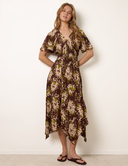 Shirred Waist Hanky Hem Dress - Image 3