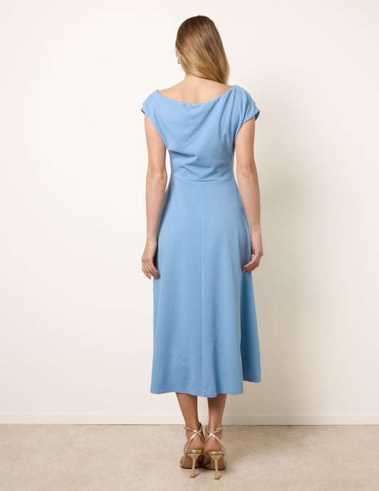 Scuba Crepe Off-Shoulder Skater Dress - Image 4