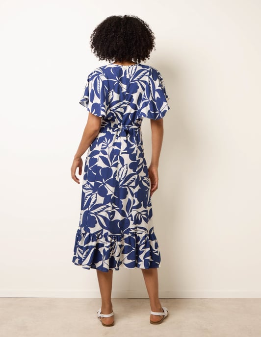 Printed V Neck Dress - Image 4