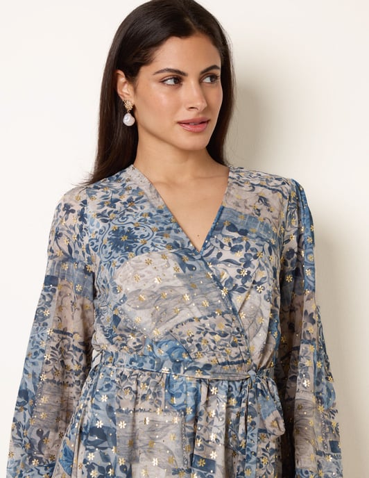 Foil Patchwork Mini Dress - Image 3