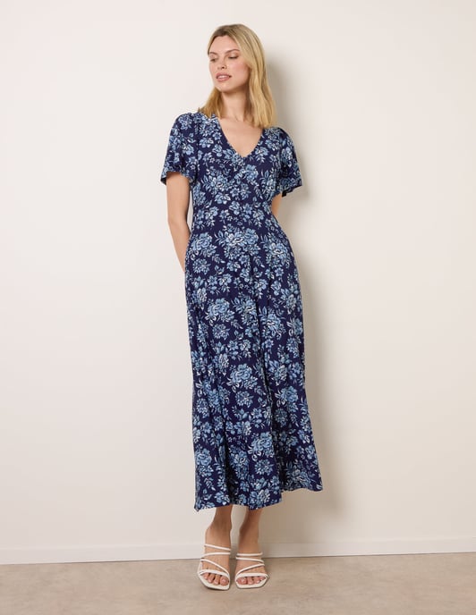 Floral Button Through Midi Dress - Image 3