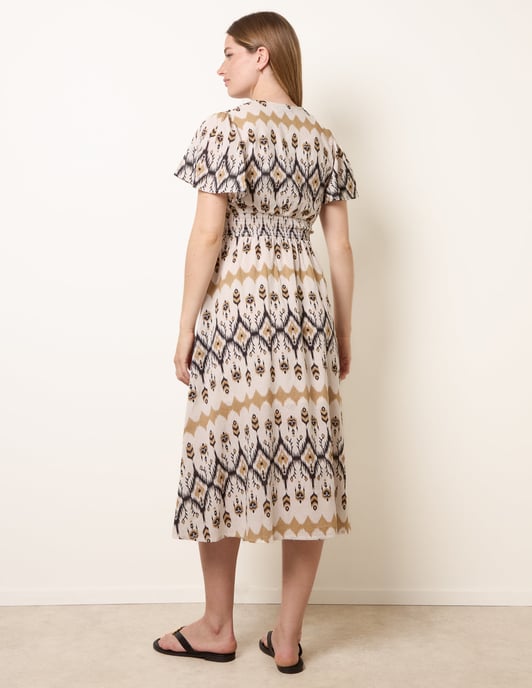Embroidered Wrap Front Midi Dress - Image 4