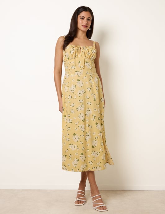 Midi Milkmaid Floral Dress - Image 1