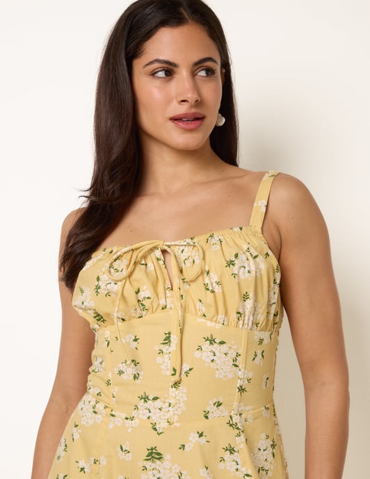 Midi Milkmaid Floral Dress - Image 2