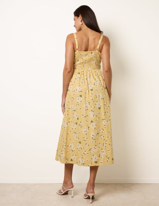 Midi Milkmaid Floral Dress - Image 4