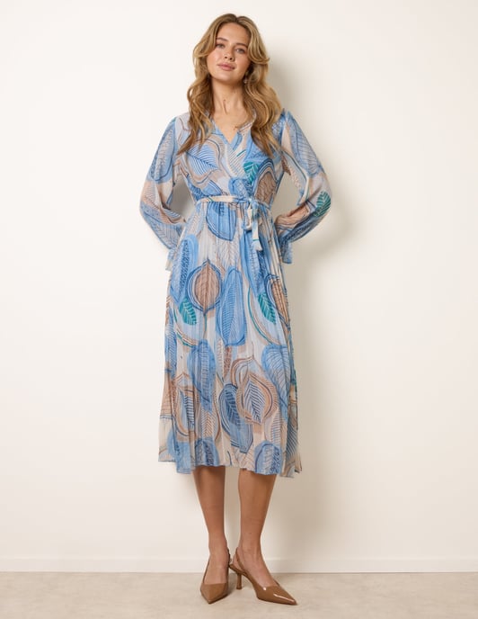Crossover Pleated Dress - Image 1
