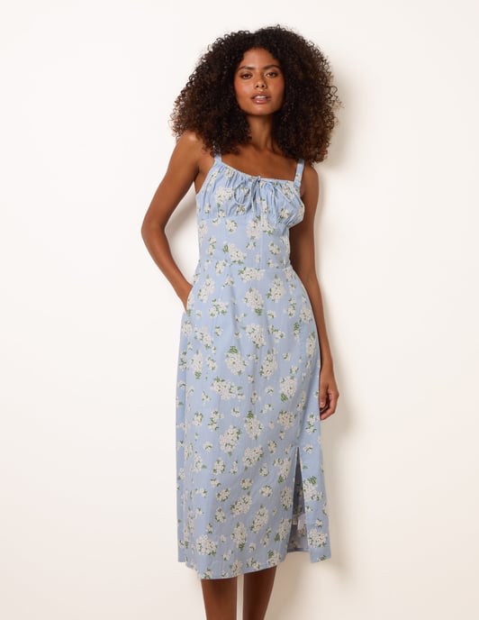 Midi Milkmaid Floral Dress - Image 3