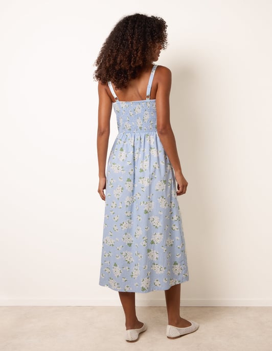 Midi Milkmaid Floral Dress - Image 4