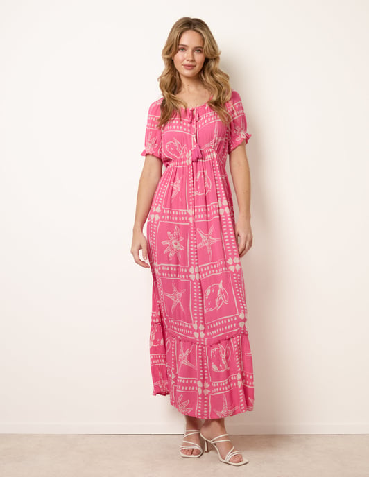 Starfish Print Tie Front Maxi Dress - Image 3