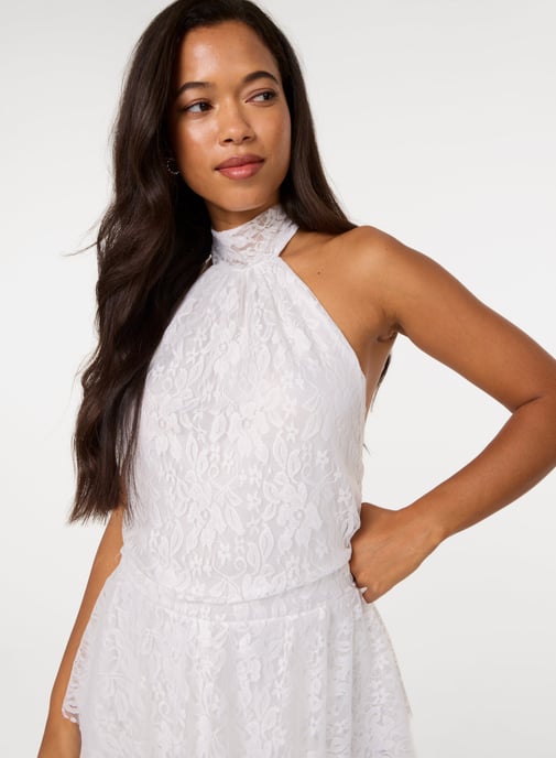 Halter Lace Peplum Playsuit - Image 3