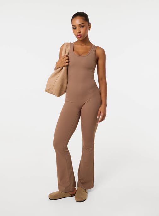 Ruched Bum Openback Unitard - Image 1
