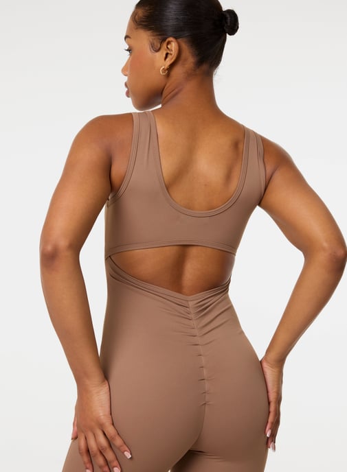 Ruched Bum Openback Unitard - Image 2