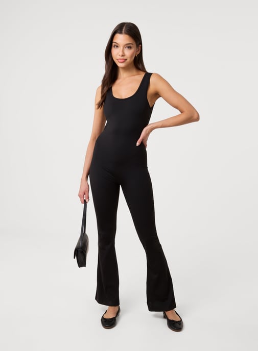 Ruched Bum Openback Unitard - Image 1