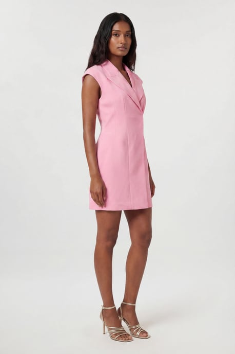 Compact Stretch Seam Detail Tailored Mini Dress - Image 1