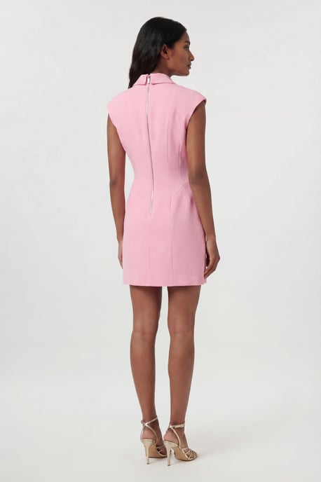 Compact Stretch Seam Detail Tailored Mini Dress - Image 3