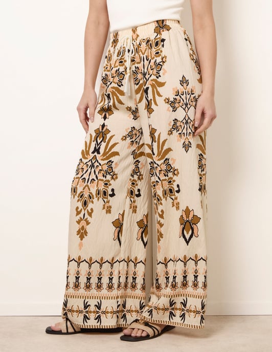 Drawstring Waist Wide Leg Pants - Image 2