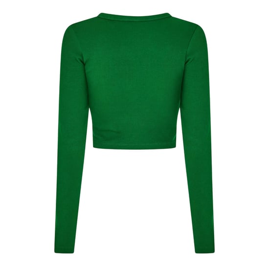 JJXX Feline Slim T-shirt met lange mouwen en cropped pasvorm voor dames (Tuin groen) - Image 3