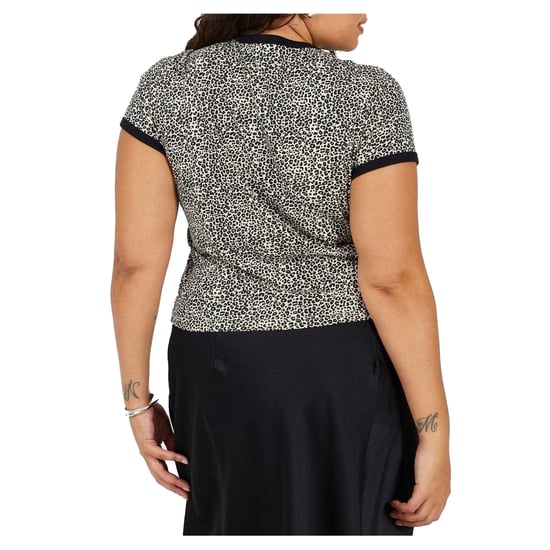 Brave Soul Dames/Dames Luipaardprint Cropped Plus T-shirt (Luipaard/Zwart) - Image 3