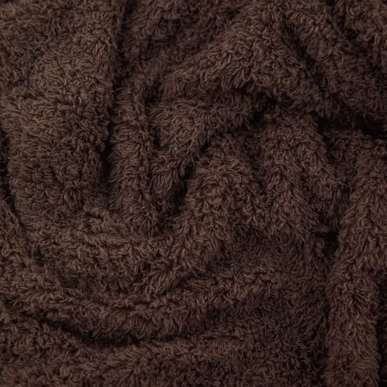 Furn Harlan Borg Sherpa Tasselled Throw, Chocolate - Image 2