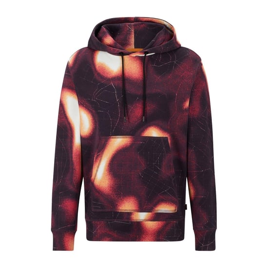 Boss Herenhoodie met lange mouwen en patroon, normale pasvorm (Medium Roze) - Image 1