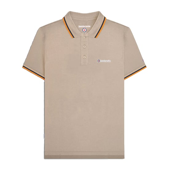 Lambretta Herenpoloshirt met drie punten (Cashew/Stone/Navy/Orange) - Image 2