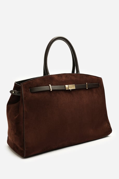Wheres That From Womens Grelle Leather Belt Lock Detail Tote Bag - Image 4