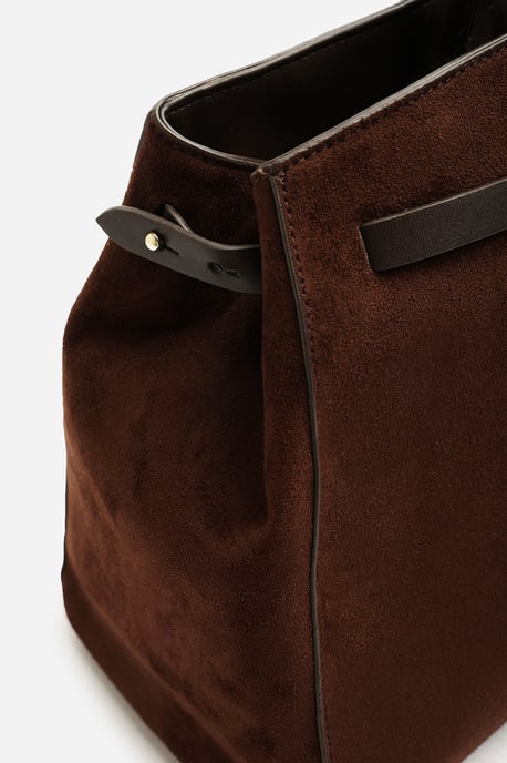 Wheres That From Womens Grelle Leather Belt Lock Detail Tote Bag - Image 5
