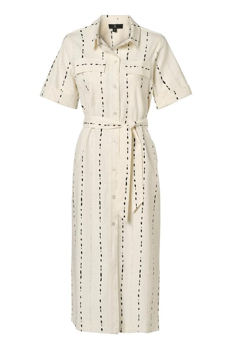 Logan Print Jurk Offwhite / Zwart - Image 3