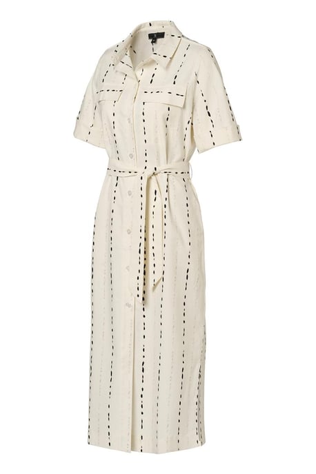 Logan Print Jurk Offwhite / Zwart - Image 4