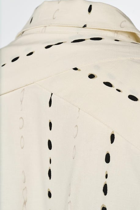 Logan Print Jurk Offwhite / Zwart - Image 6
