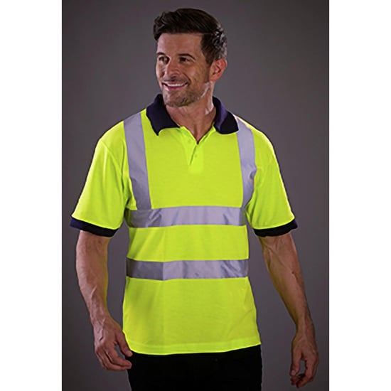 Yoko Hi-Vis Poloshirt met korte mouwen / Heren Workwear (Hi-Vis Geel) - Image 1