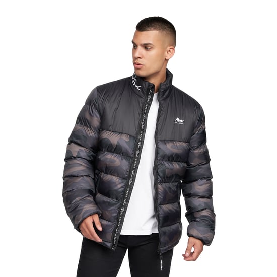 Born Rich Heren Carlito Camo oversized gewatteerde jas (Zwart) - Image 2