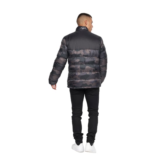 Born Rich Heren Carlito Camo oversized gewatteerde jas (Zwart) - Image 3